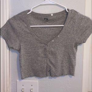 Pacsun Lettuce Edge Cotton Cropped tee